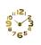 Relógio De Parede 3D Sala Decoração Sala numeros curvados Dourado
