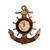 Relógio de Parede âncora Decorativo de Madeira 35x43cm Cinza