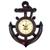 Relógio De Parede Ancora Original náutico Casa Decoração Escritório Marrom-escuro