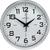 Relógio De Parede Decorativo 23cm Redondo Moderno Analógico Metalizado Cromo Decoração Escritório Cozinha Sala Branco