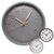 Relógio de Parede Decorativo Moderno 25cm Redondo Analógico Silencioso Decoração para Casa Cozinha Sala Quarto Escritório Cinza