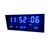 Relógio de parede e mesa led digital temperatura despertador data 3615 azul