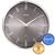 Relógio de Parede Redondo Moderno Analógico 23cm Nativo Decorativo Sala Cozinha Casa ou Escritório Cinza