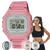 Relógio de Pulso Casio Feminino Digital Esportivo Quadrado Illuminator Azul Rosa Nude Branco Prova Dágua 50 Metros W-218HC W-218HC-4AVDF - Rosa