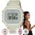 Relógio de Pulso Casio Feminino Digital Esportivo Quadrado Illuminator Azul Rosa Nude Branco Prova Dágua 50 Metros W-218HC W-218HC-8AVDF - Branco