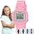 Relógio de Pulso Casio Infantil Led Digital Prova Dagua 30m Preto Cinza Azul e Rosa LA-20WH-4A1DF - Rosa