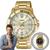Relógio de Pulso Casio Masculino Prova D àgua 5 ATM Analógico Aço Inóx Redondo Estiloso Social Casual Collection Dourado MTP-VD01G  MTP-VD01G-9EVUDF - Dourado