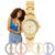 Relógio de Pulso Condor Feminino Pequeno Mini Analogico Aço Inóx COPC21 Dourado Prata Dourado - COPC21JAJ/4X