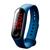 Relógio de Pulso Digital LED com Pulseira de Silicone Unissex Adulto Infantil Esportivo Azul