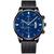 Relógio De Pulso Luxo Quartz Aço Inoxidável Geneva Preto e Azul