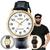 Relógio de Pulso Masculino Casio Casual Quartz Analógico Redondo Pulseira de Couro Dourado MTP-V001GL  MTP-V001GL-7BUDF - Dourado