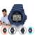 Relógio De Pulso Masculino Casio Illuminator Digital Redondo Prova Dágua 50 Metros Esportivo Preto Azul Laranja e Cinza W-219H W-219H-2AVDF - Azul
