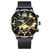 Relógio de Pulso Masculino Pulseira Aço Inox DEYROS Cinza e Detalhe Dourado