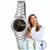 Relógio de Pulso Orient Feminino Pequeno Redondo Casual Resistente Água Aço Inóx Automático Prata 559WA6NH Prata - 559WA6NH P2SX