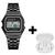 Relógio De Pulso Retro Digital + Fone Sem Fio Ios/android (002) 002 Chumbo + Fone Branco