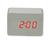 Relógio Despertador digital de mesa LED estilo madeira retangular quadrado tipo 2 Branco