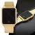 Relógio Digital Feminino Quadrado Varias Cores Casual Luxo Dourado