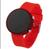 Relógio Digital Led Redondo Esportivo Pulseira Silicone Ajustável Feminino Masculino/ Relógios de Pulso Blogueira Vermelho