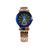 Relógio Feminino Formato de Diamante Azul em Ouro Rose Azul