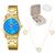 Relógio Feminino Oremte Semi-automático Aprova D'agua Original  Dourado com Azul