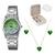 Relógio Feminino Oremte Semi-automático Aprova D'agua Original  Prateado com Verde Esfumado