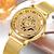 Relógio Feminino Soxy Skeleton Luxo Aço Inoxidável Estojo Dourado