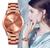 Relógio Feminino Womage Luxo Pulso Analógico Quartzo Aço Inoxidável Rose