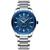 Relógio Impermeável Masculino de luxo em Aço Inoxidável Luminoso Quartzo Azul