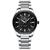 Relógio Impermeável Masculino de luxo em Aço Inoxidável Luminoso Quartzo Prata