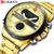 Relógio Inoxidável Masculino Analógico Digital 8384 Curren Dourado
