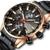 Relógio Inoxidável Masculino Curren 8351 de Luxo Militar PRETO COM ROSE