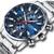 Relógio Inoxidável Masculino Curren 8351 de Luxo Militar PRATA COM AZUL