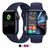 Relógio inteligente smartwatch s8 troca pulseira ligações monitor cardíaco android e ios cores - aws Azul