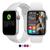 Relógio inteligente smartwatch s8 troca pulseira ligações monitor cardíaco android e ios cores - aws Branco