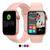 Relógio inteligente smartwatch s8 troca pulseira ligações monitor cardíaco android e ios cores - aws Rosa