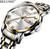 Relógio Masculino Belushi Luxo Aço Inoxidável Com Calendário Estojo Prata/Dourado