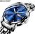 Relógio Masculino Belushi Luxo Aço Inoxidável Com Calendário Estojo Azul/Prata