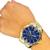 Relógio Masculino Clássico Luxo DHP Prova dagua Dourado, Azul