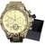 Relógio Masculino de Aço Premium Com Caixinha Lindo Presente Relógio Dourado/Dourado