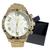 Relógio Masculino de Aço Premium Com Caixinha Lindo Presente Relógio Dourado/Branco 2