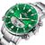 Relógio Masculino de Luxo Resistente a Água Inoxidável Prata com verde