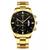 Relógio Masculino Dourado Black Motion Aço Inox Quartz Preto Amarelo