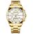 Relógio Masculino Dourado Prata Pulseira Aço Curren 8360 Amarelo