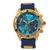Relógio Masculino Golden Luxo À Prova D'água PLJ Dourado/Azul