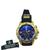 Relógio Masculino Golden Luxo À Prova D'água PLJ Preto/Azul