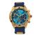 Relógio Masculino Golden Luxo À Prova D'água PLJ Dourado, Azul