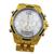 Relógio Masculino Luxo 2 Máquinas Dourado/Branco