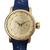 Relógio Masculino Luxo Calendário Pulseira de Borracha Dourado/Azul