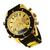 Relógio Masculino Luxo Potenzia Pulseira De Borracha Ana/Dig Dourado