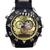 Relógio Masculino Luxo Potenzia Pulseira De Borracha Ana/Dig Prata/Dourado